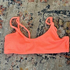 Women’s neon orange bikini top Sz XS removable pads, and adjustable straps
